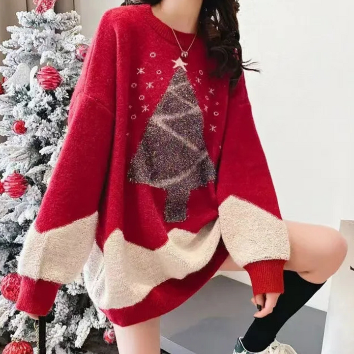 PHOEBIE - Festlicher Weihnachtsbaum-Pullover für Frauen