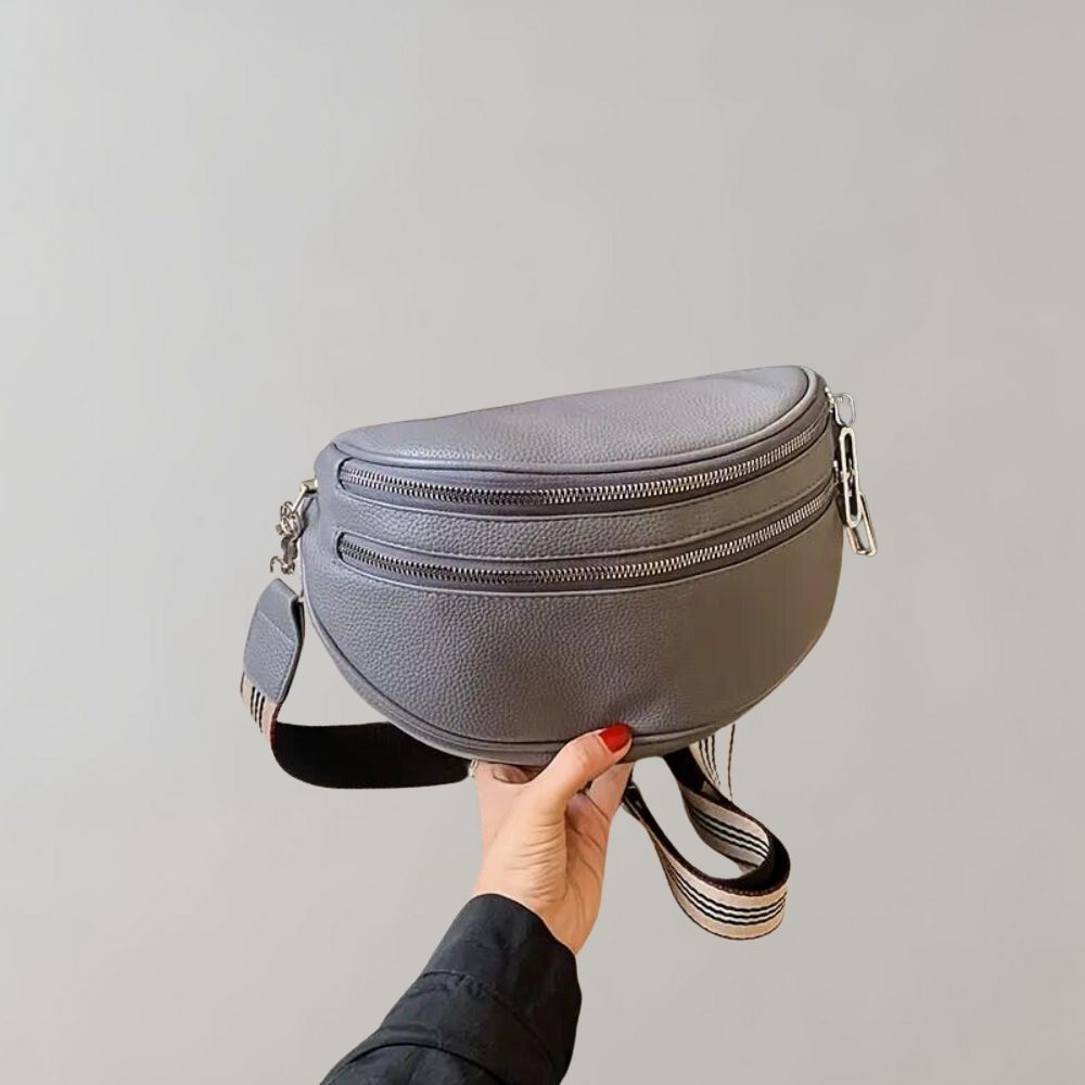 Crossbody-Tasche mit doppeltem Reißverschluss