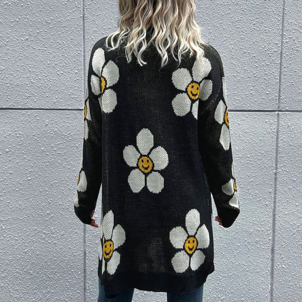 Lucine - Kritzel-Blüten-Cardigan