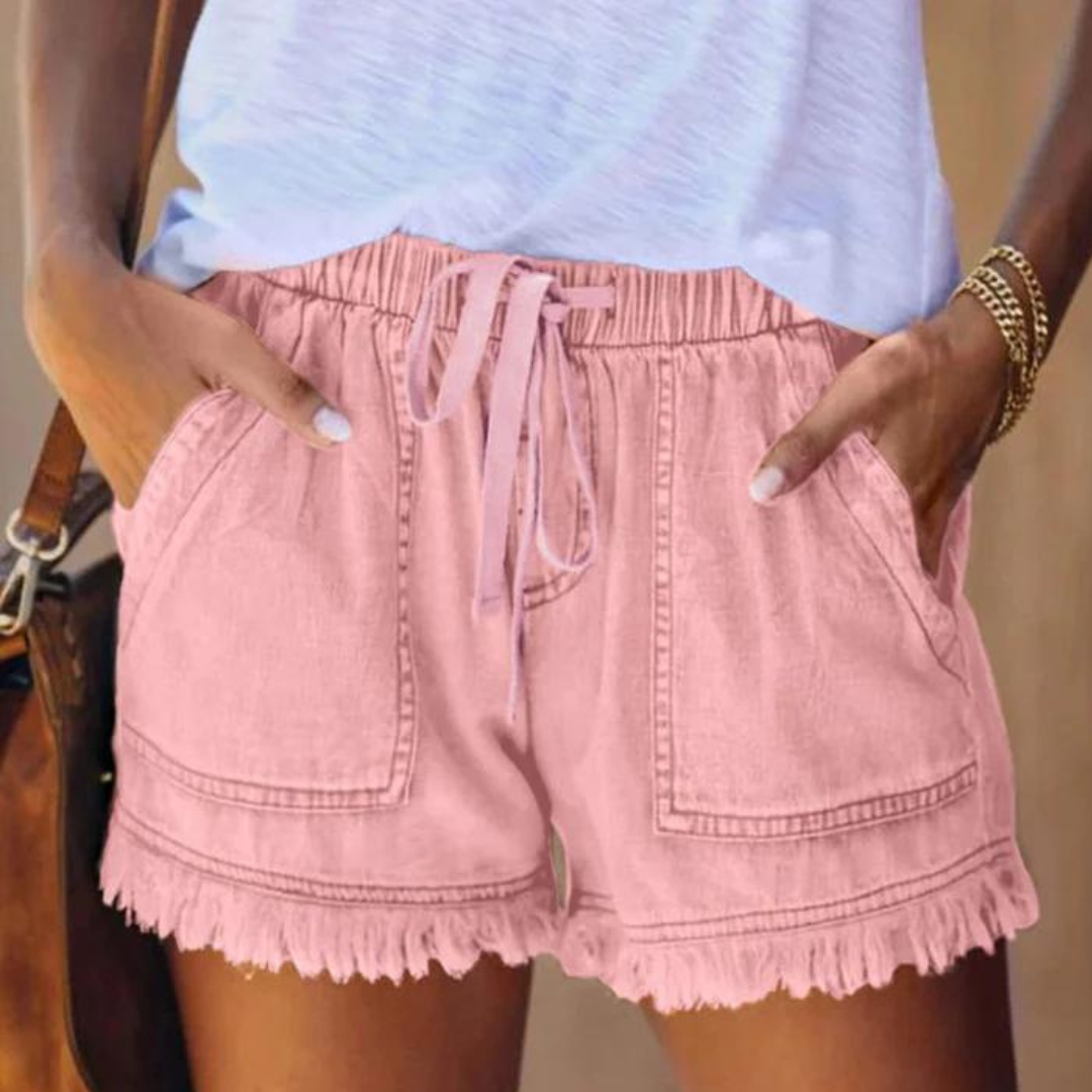 Delfine - Modische Denim-Shorts für Damen mit Seitentaschen