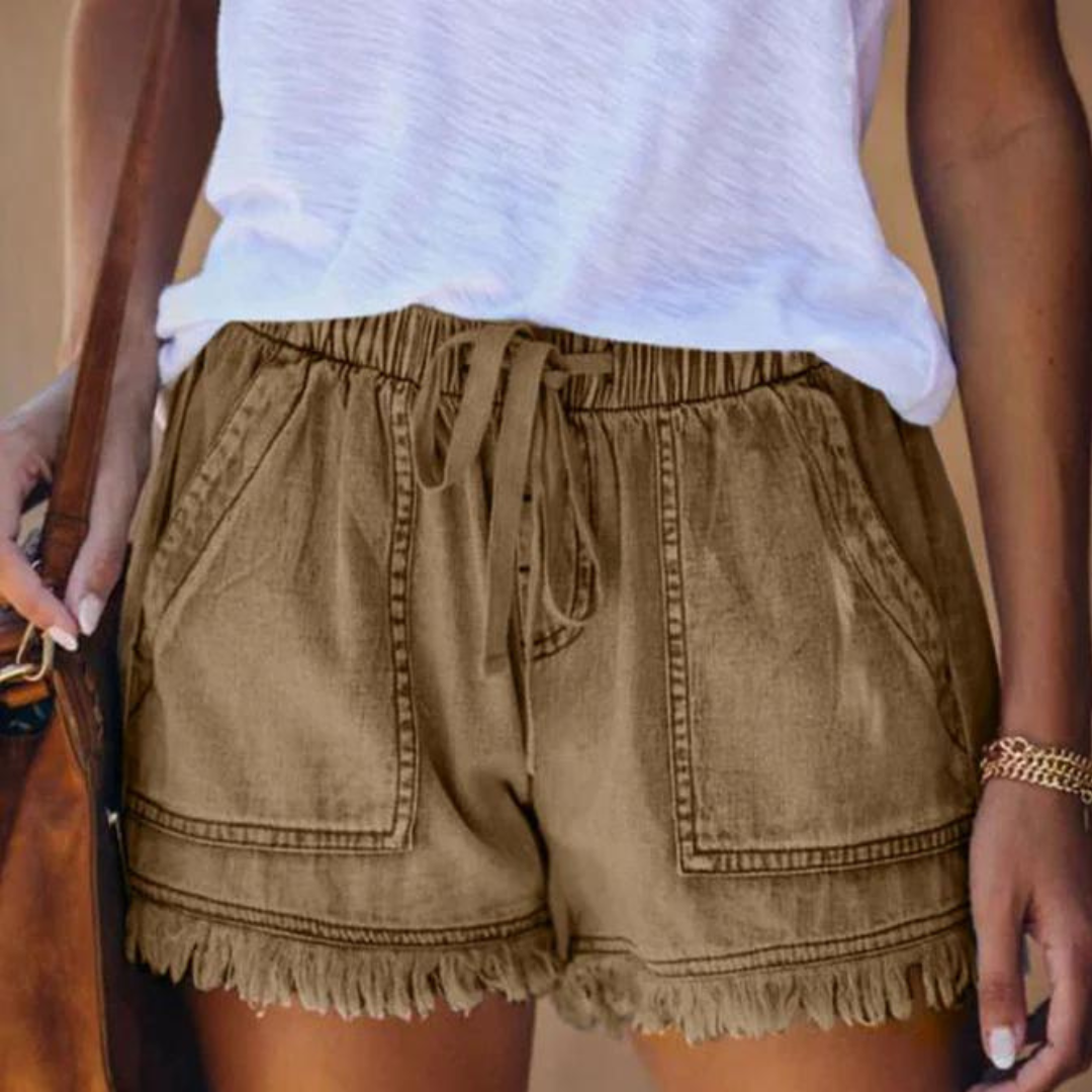 Delfine - Modische Denim-Shorts für Damen mit Seitentaschen