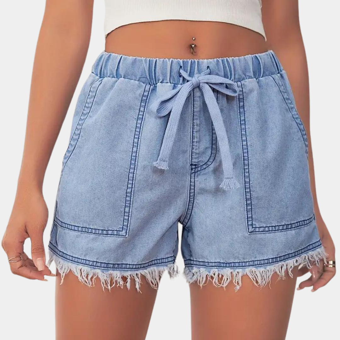 Rosalba - Damen-Sommershorts mit Kordelzug und stilvollen Fransen