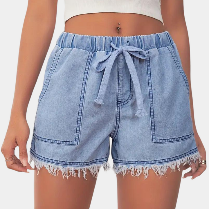 Rosalba - Damen-Sommershorts mit Kordelzug und stilvollen Fransen