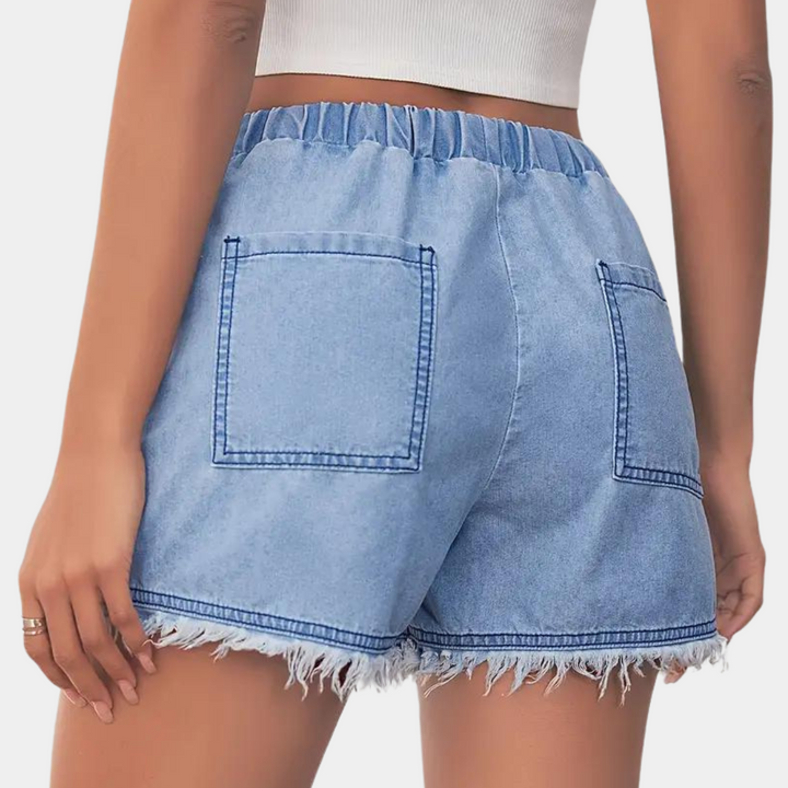 Rosalba - Damen-Sommershorts mit Kordelzug und stilvollen Fransen