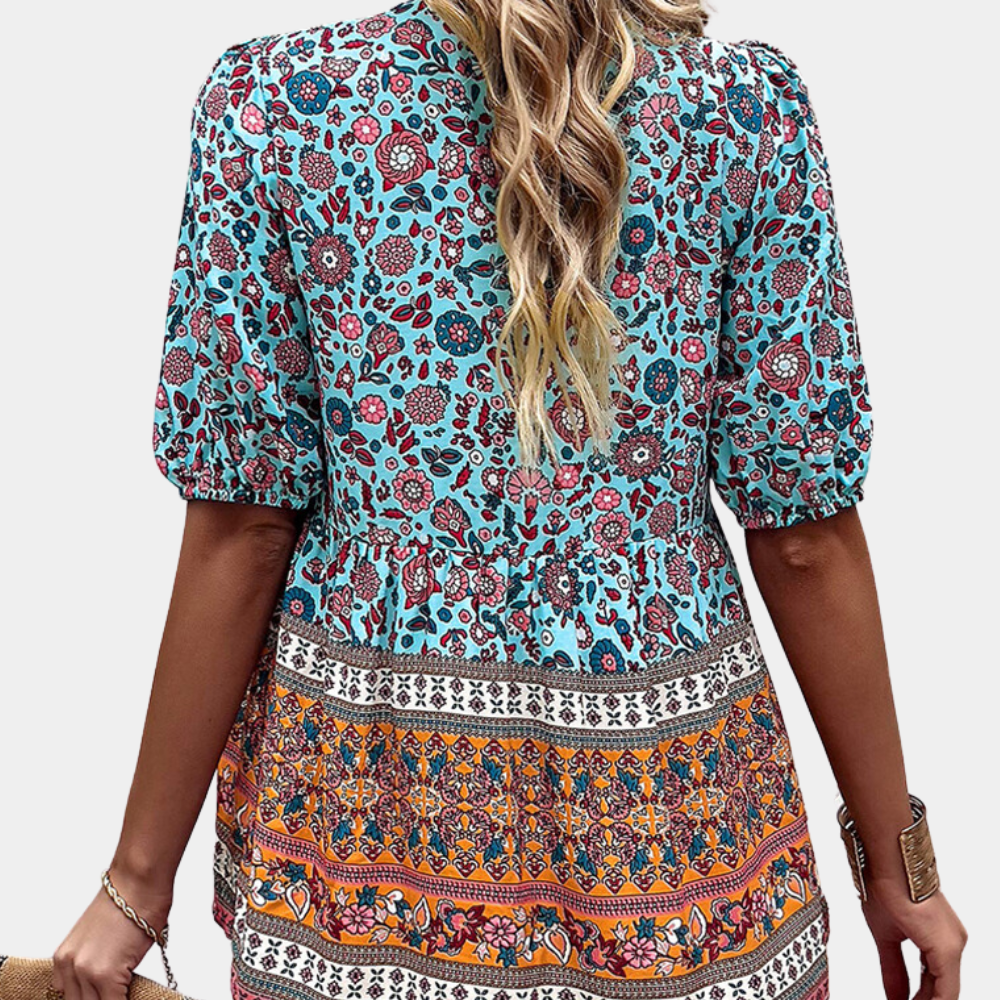 Orla - Damen Bluse mit Print im Wanderlust-Stil