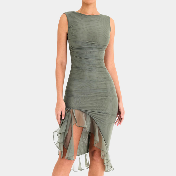 Jade - Atemberaubendes Eventkleid mit Rüsche für Damen