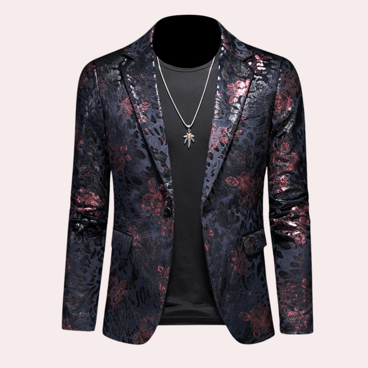 Alfons - Blazer mit floralem Kunstwerk für Herren