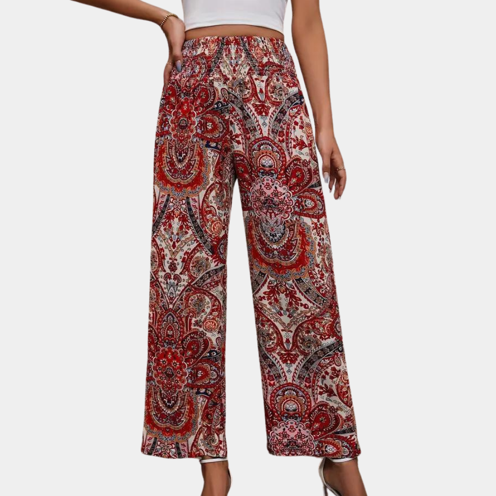 Reina - Bohemian Weite Hose mit Schräge Taschen