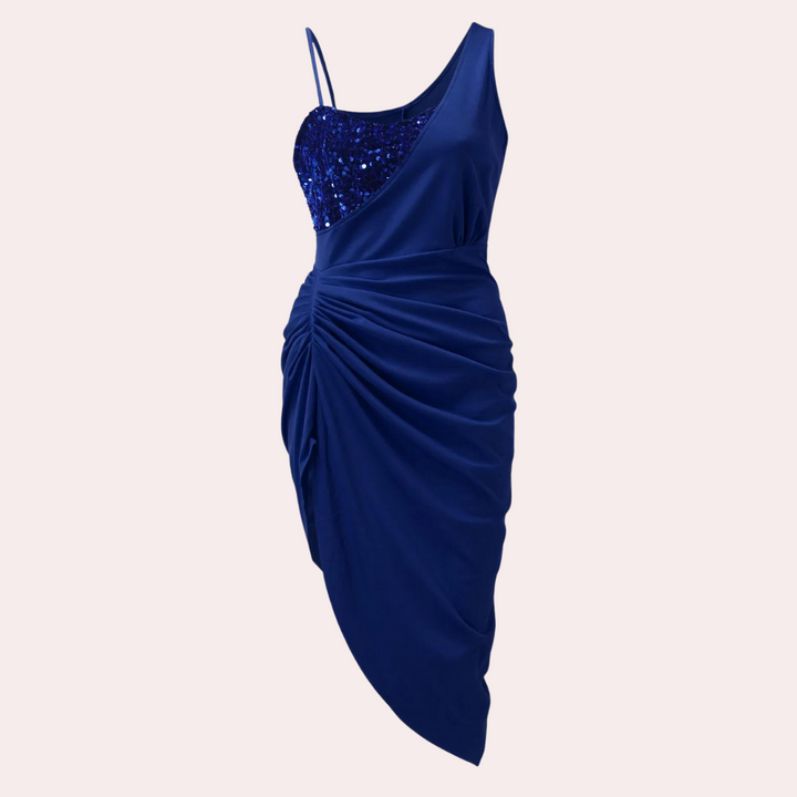 Bernarda - Glitzerndes gerafftes Partykleid für Damen