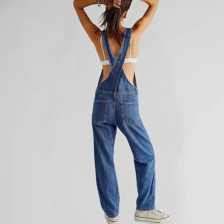 Valeria – Denim-Overall mit gekreuztem Rücken für Damen