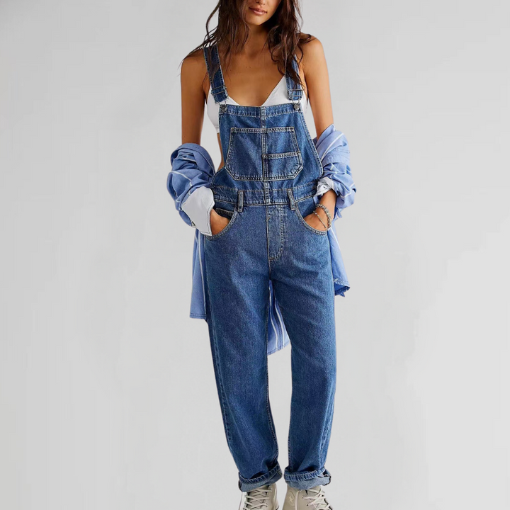 Valeria – Denim-Overall mit gekreuztem Rücken für Damen