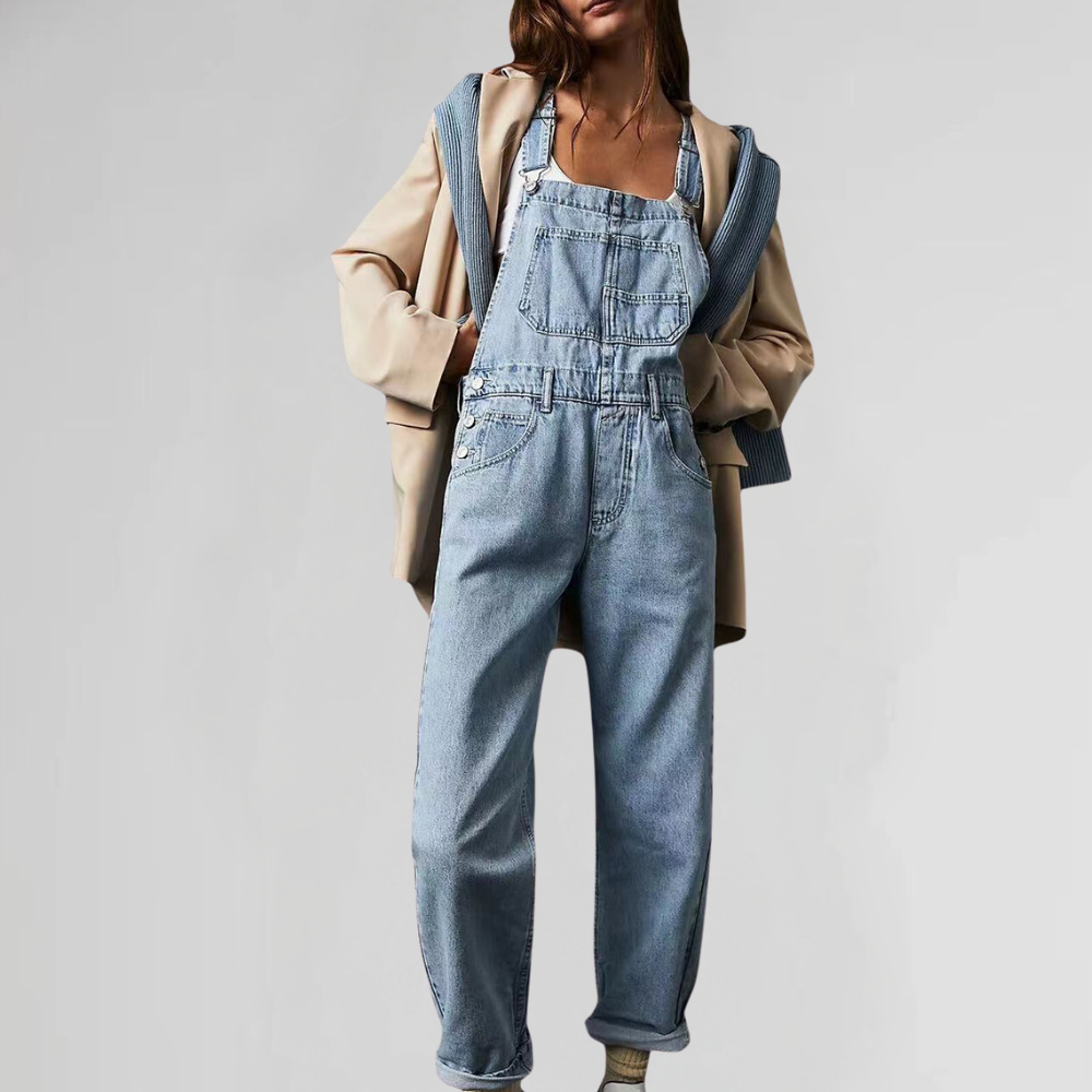 Valeria – Denim-Overall mit gekreuztem Rücken für Damen