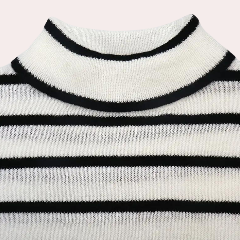 Clarice - Minimalistischer Streifen-Rollkragenpullover für Damen