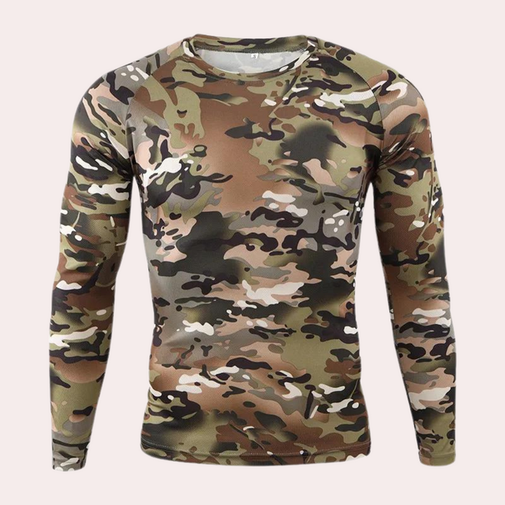 Ludvig - Herren Langarmshirt im Camouflage-Look