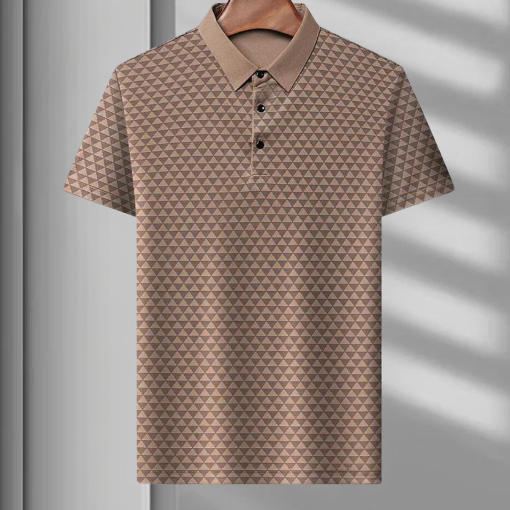 Brian - Atmungsaktives Herren-Polo mit Geometrischem Design