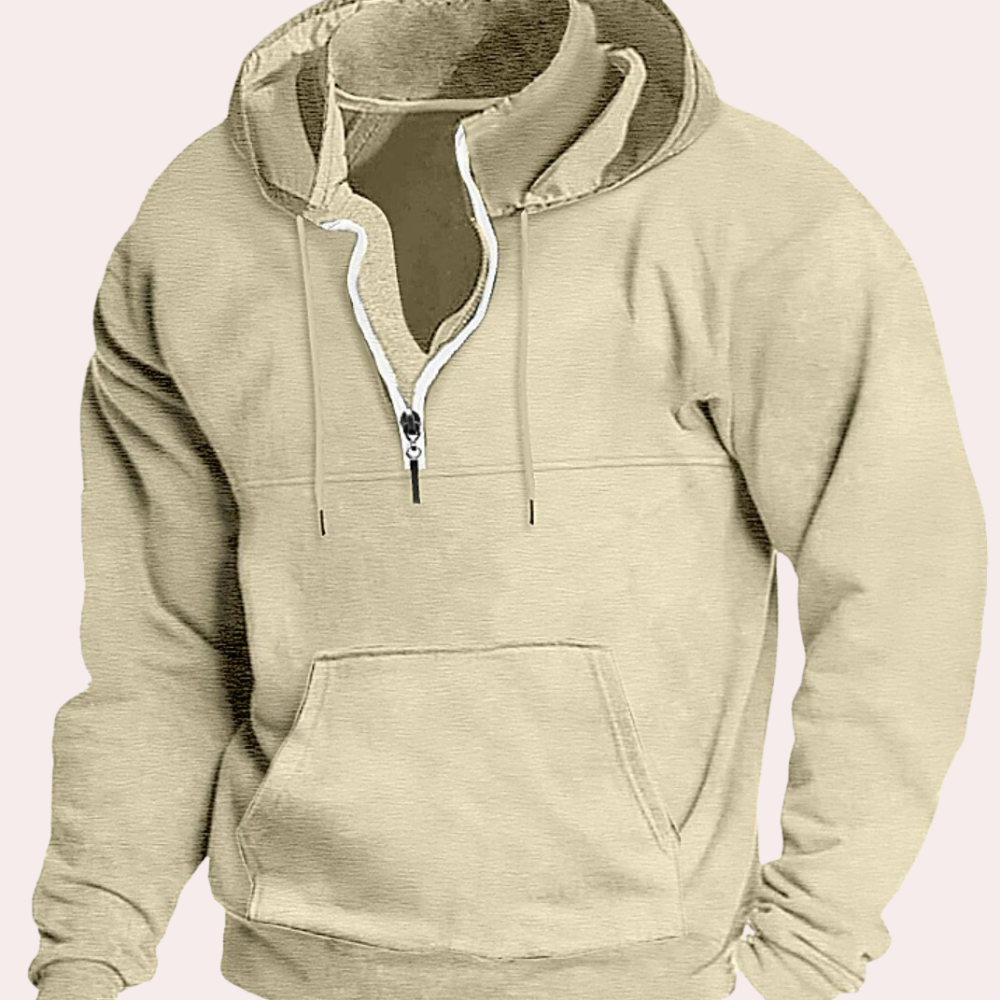 Wolfgang – Eleganter Herren-Hoodie mit halbem Reißverschluss