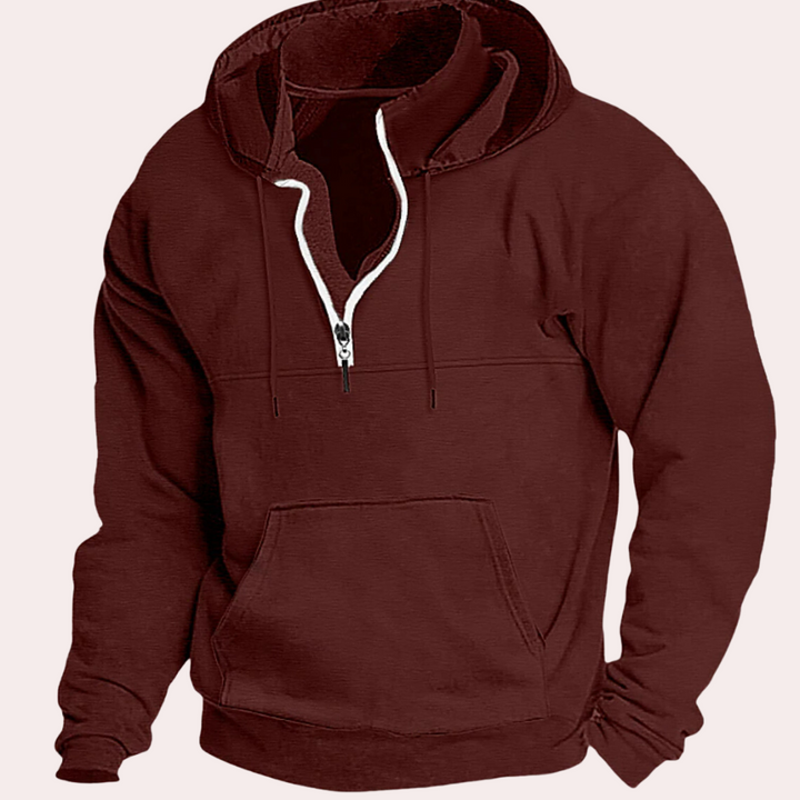 Wolfgang – Eleganter Herren-Hoodie mit halbem Reißverschluss