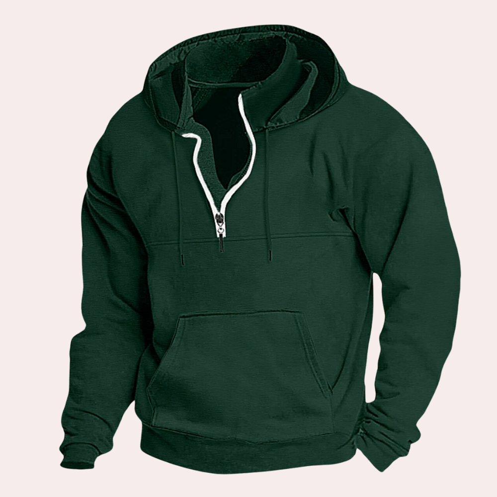 Wolfgang – Eleganter Herren-Hoodie mit halbem Reißverschluss