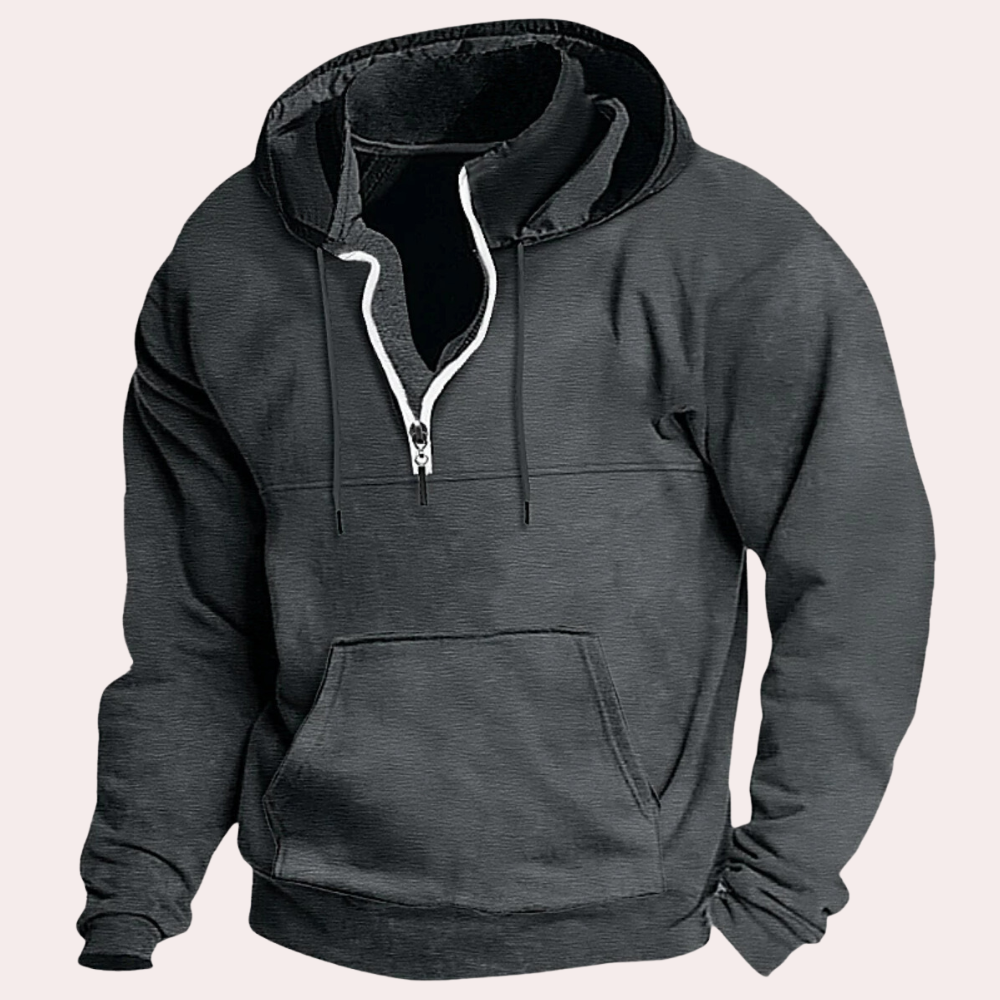 Wolfgang – Eleganter Herren-Hoodie mit halbem Reißverschluss