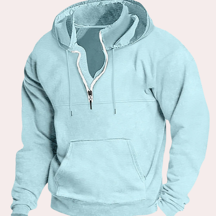 Wolfgang – Eleganter Herren-Hoodie mit halbem Reißverschluss