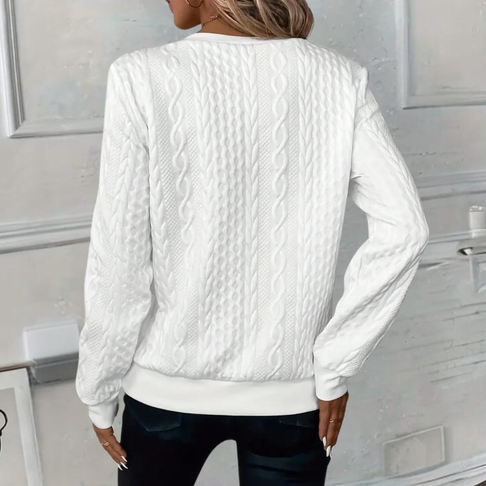 Anoushka - Moderner Pullover mit Zopfmuster für Damen