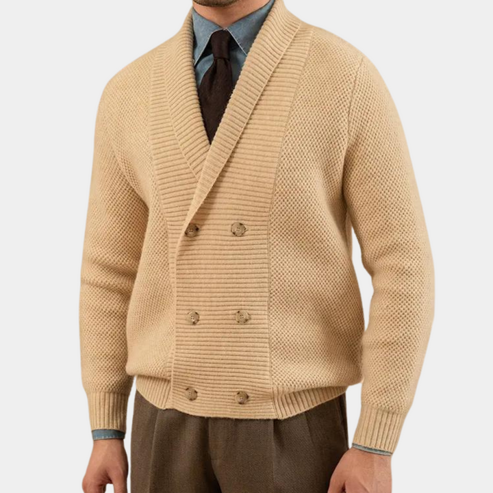 Thierry - Zweireihige Herren-Strickjacke mit Stil