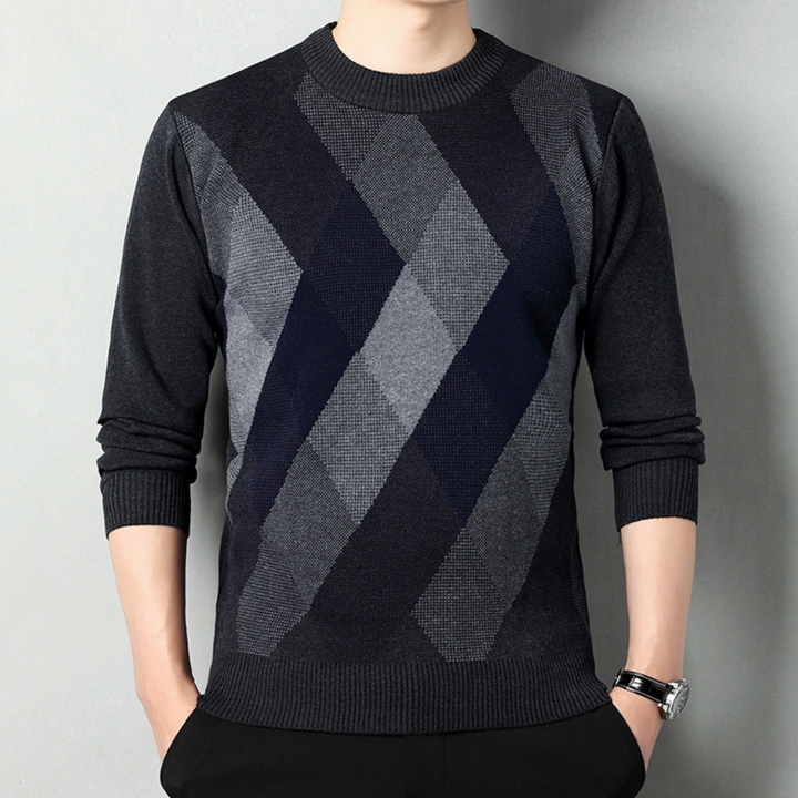 Flaviu - Eleganter Herrenstrickpullover mit geometrischem Design