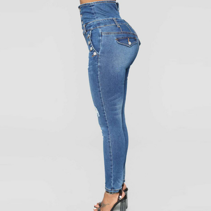 Nola - Damen High Waist Skinny Hose