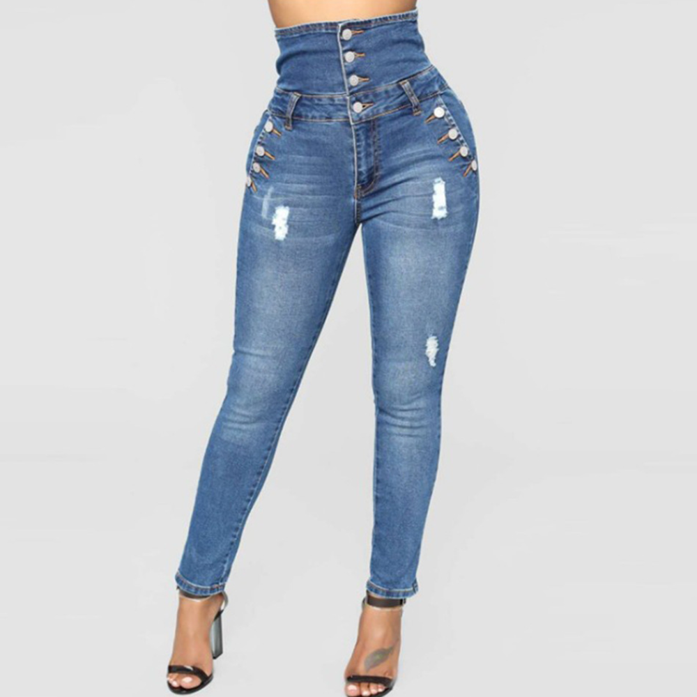 Nola - Damen High Waist Skinny Hose