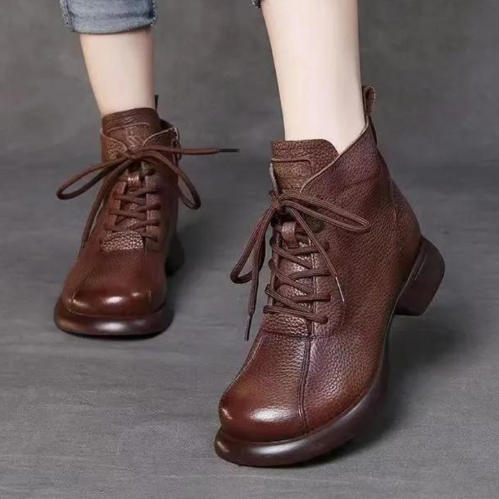 Madelca - Damen Schnürstiefel im Retro-Stil