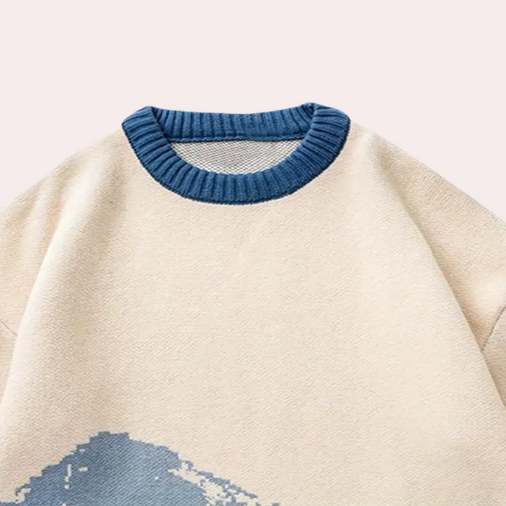 Godelief - Moderner Grafik-Pullover mit Bergmotiven für Herren