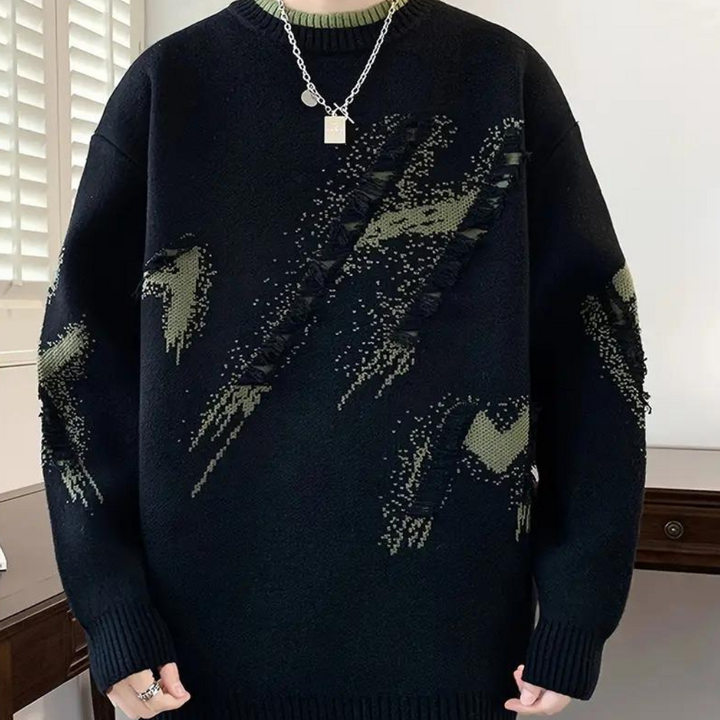 Troilus - Warmer Herrenpullover im Ripped Style