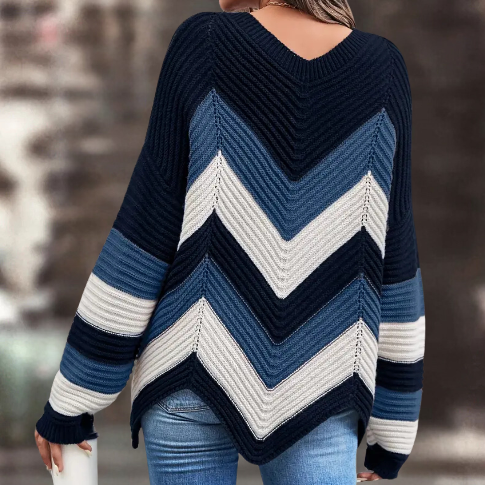 Cybele - Damen Pullover mit kunstvollem Wellenmuster