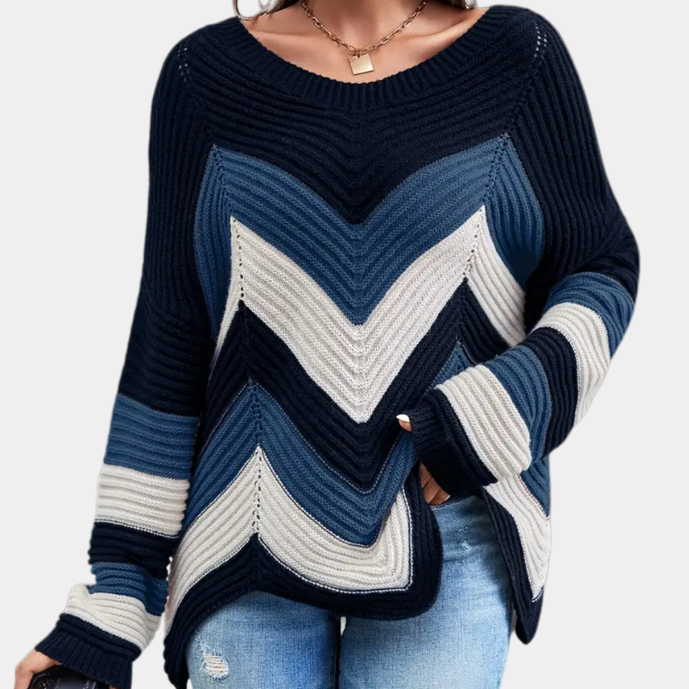 Cybele - Damen Pullover mit kunstvollem Wellenmuster