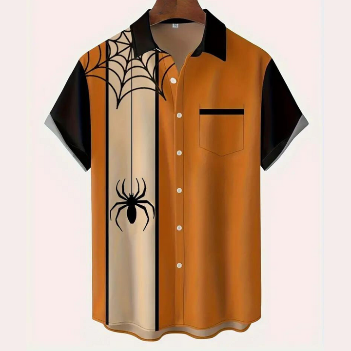 Sandis - Herren-Halloween-Shirt mit Spinnennetz