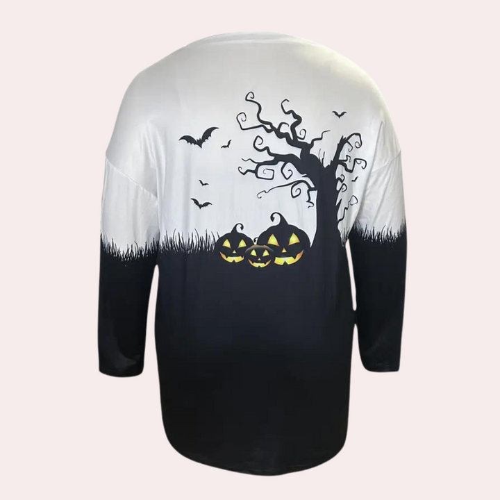 Nikolett - Damen Halloween Nacht Grafik Sweatshirt