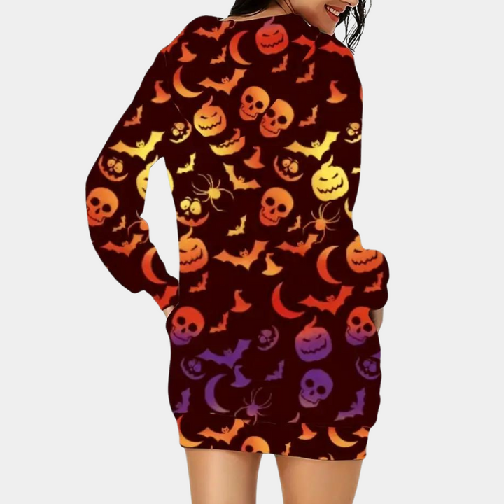 Zsusanna - Halloween-Kapuzenkleid für Damen mit gruseligen Motiven