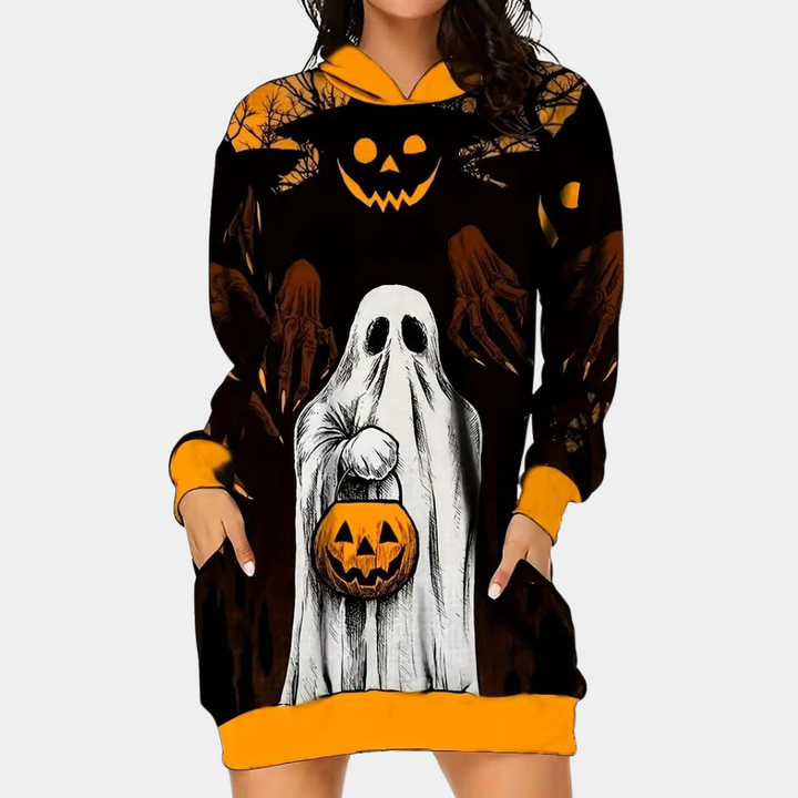 Cili - Kapuzenkleid für Damen in Übergröße für Halloween