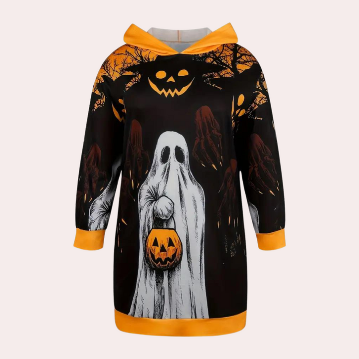 Cili - Kapuzenkleid für Damen in Übergröße für Halloween