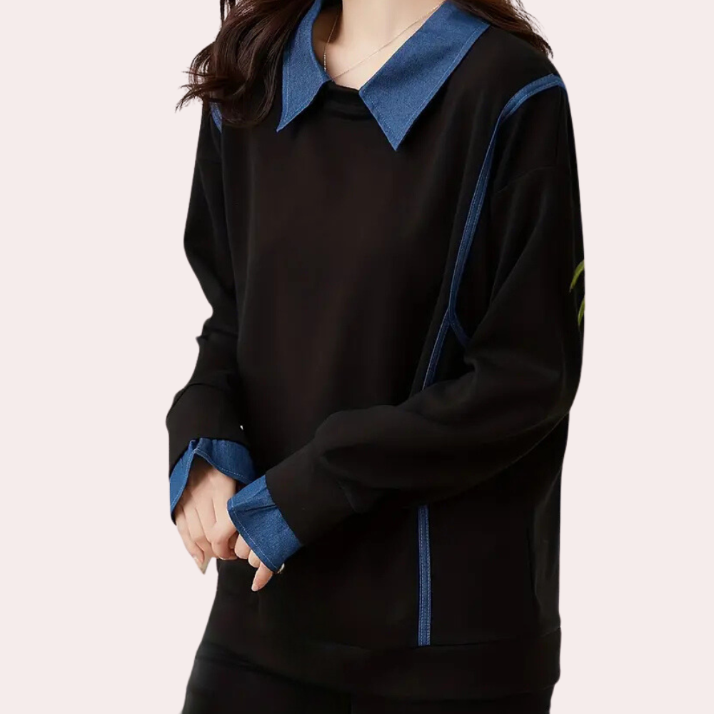 Katerina - Lässiges Sweatshirt mit Kragen für Damen