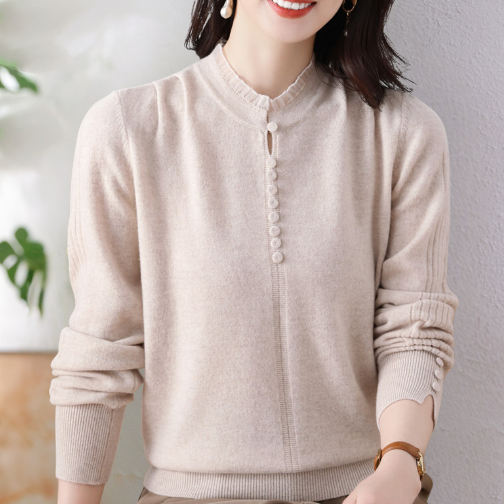 Mariela - Modischer Pullover für Damen mit Knopfdetails