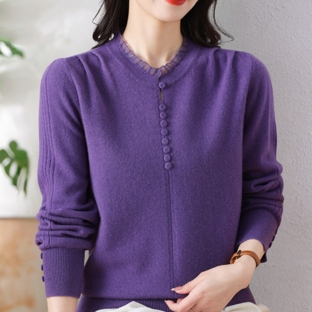 Mariela - Modischer Pullover für Damen mit Knopfdetails