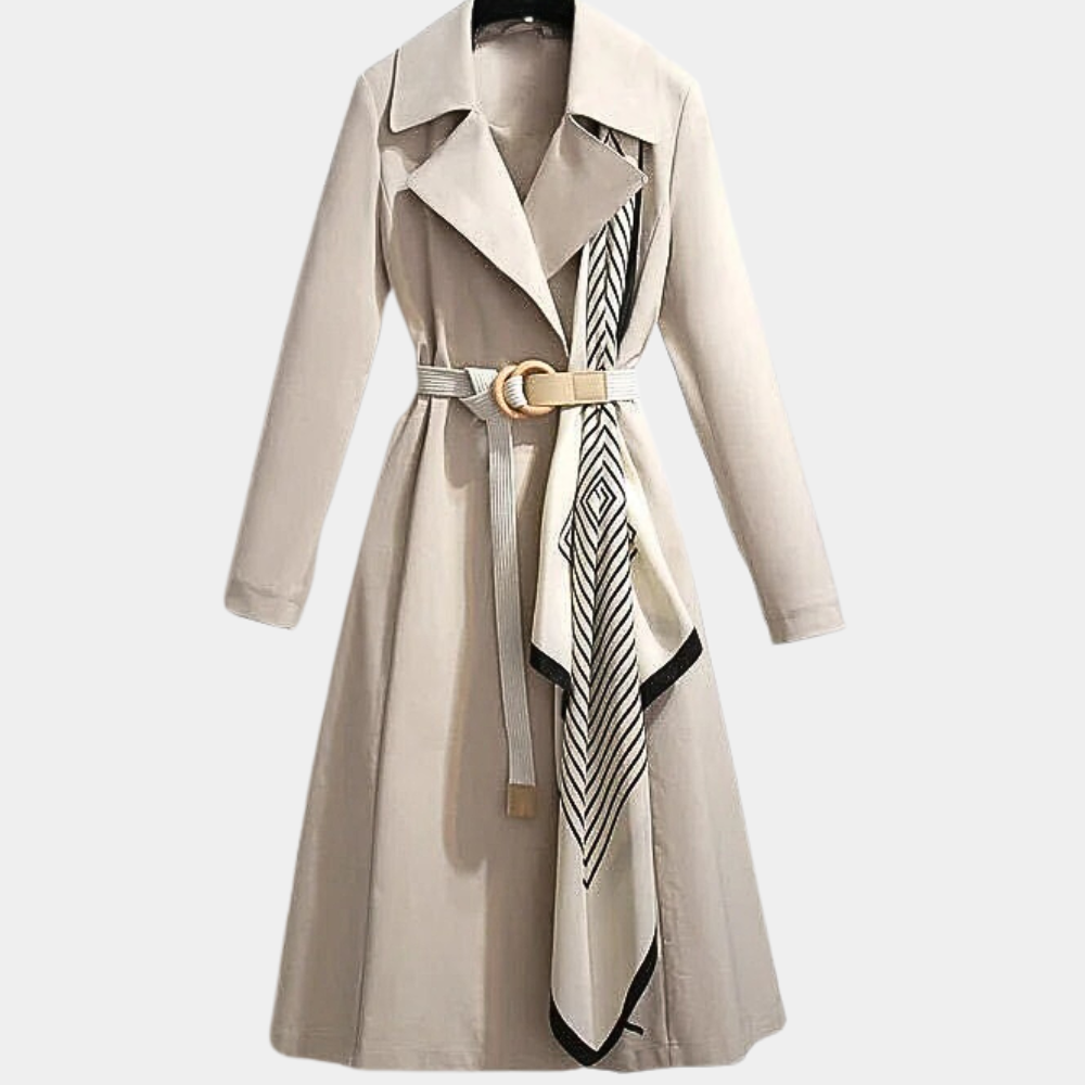 Aurembiaix - Eleganter Damen-Trenchcoat mit Gürtel