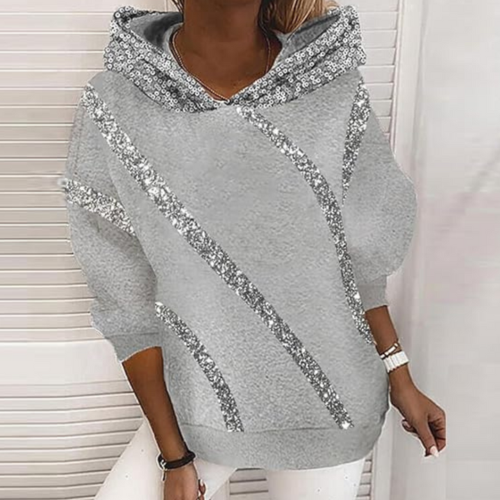 TATIA - Stylischer Pailletten-Kapuzenpullover für Frauen