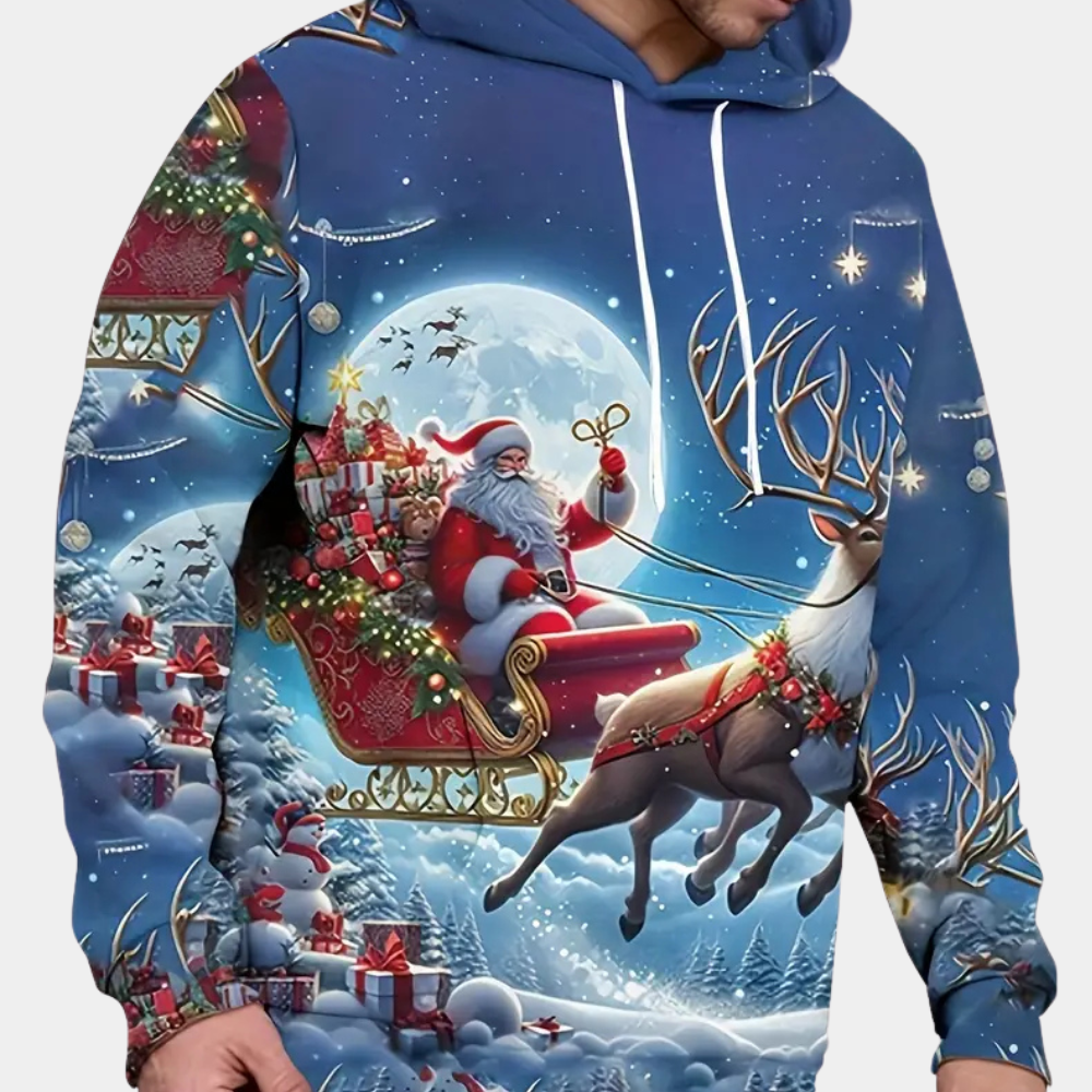 NIKLAUS - Trendiger Weihnachts-Kapuzenpullover für Herren