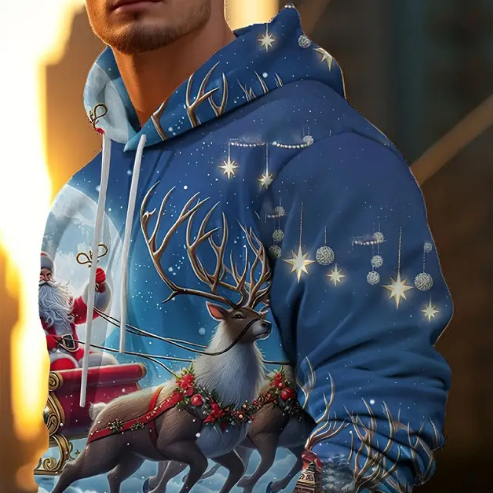 NIKLAUS - Trendiger Weihnachts-Kapuzenpullover für Herren