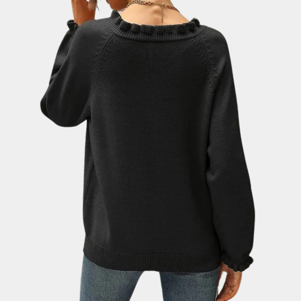 ANN - Modischer Rüschensweater für Damen