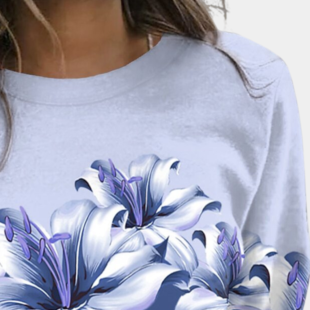 ISAURA - Bequemer Blumenpulli für Frauen