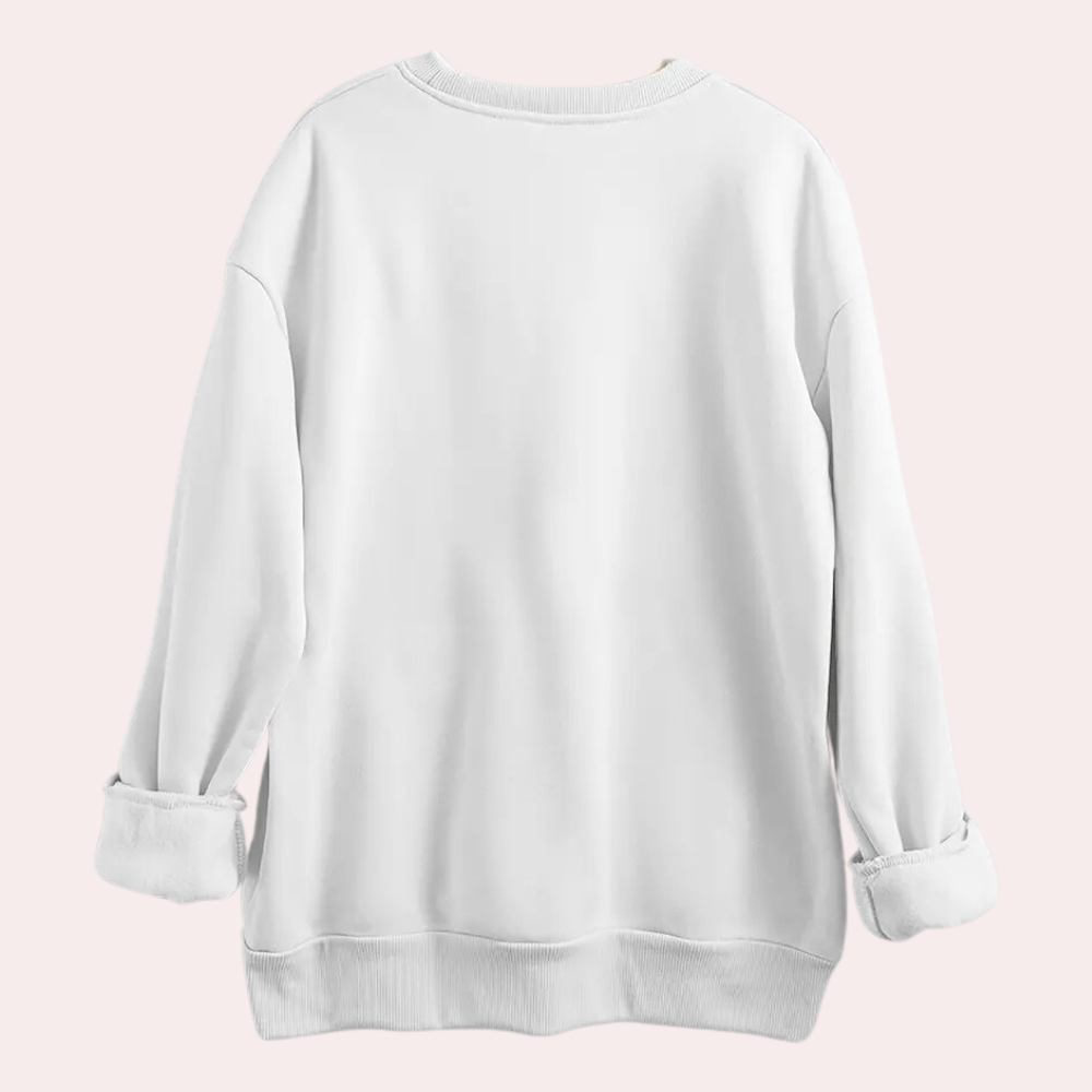 ROSELY - Minimalistisches Sweatshirt mit Katzenmuster für Frauen