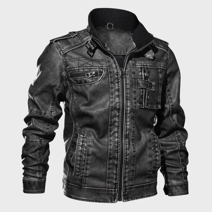 Alpha - Schwarze Lederjacke für Herren